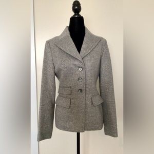 TAVÃN & MITTO Montreal Designers Luxurious Grey Wool Tailored Jacket - S…